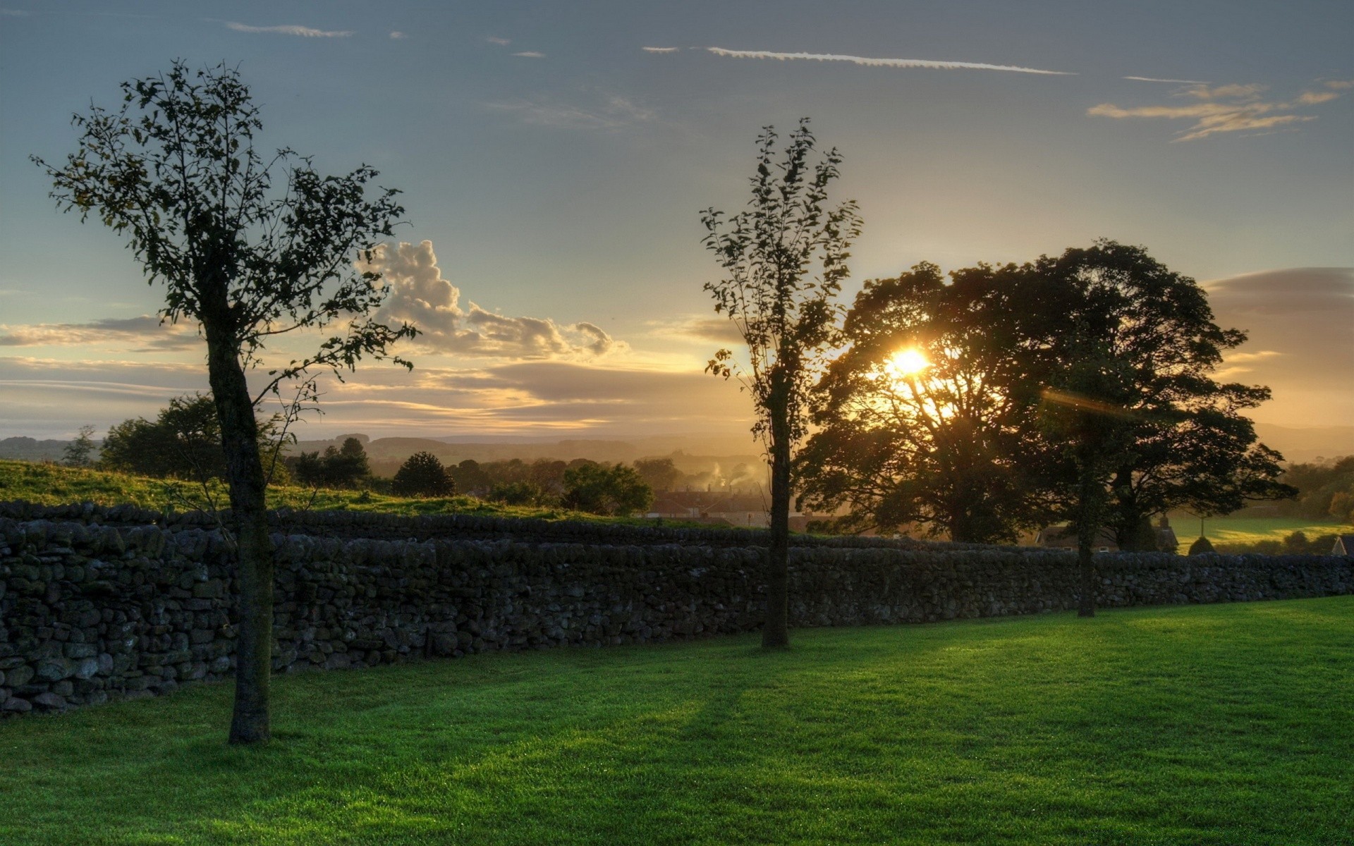 paysage arbre paysage aube herbe soleil coucher de soleil nature en plein air ciel beau temps été campagne soir lumière