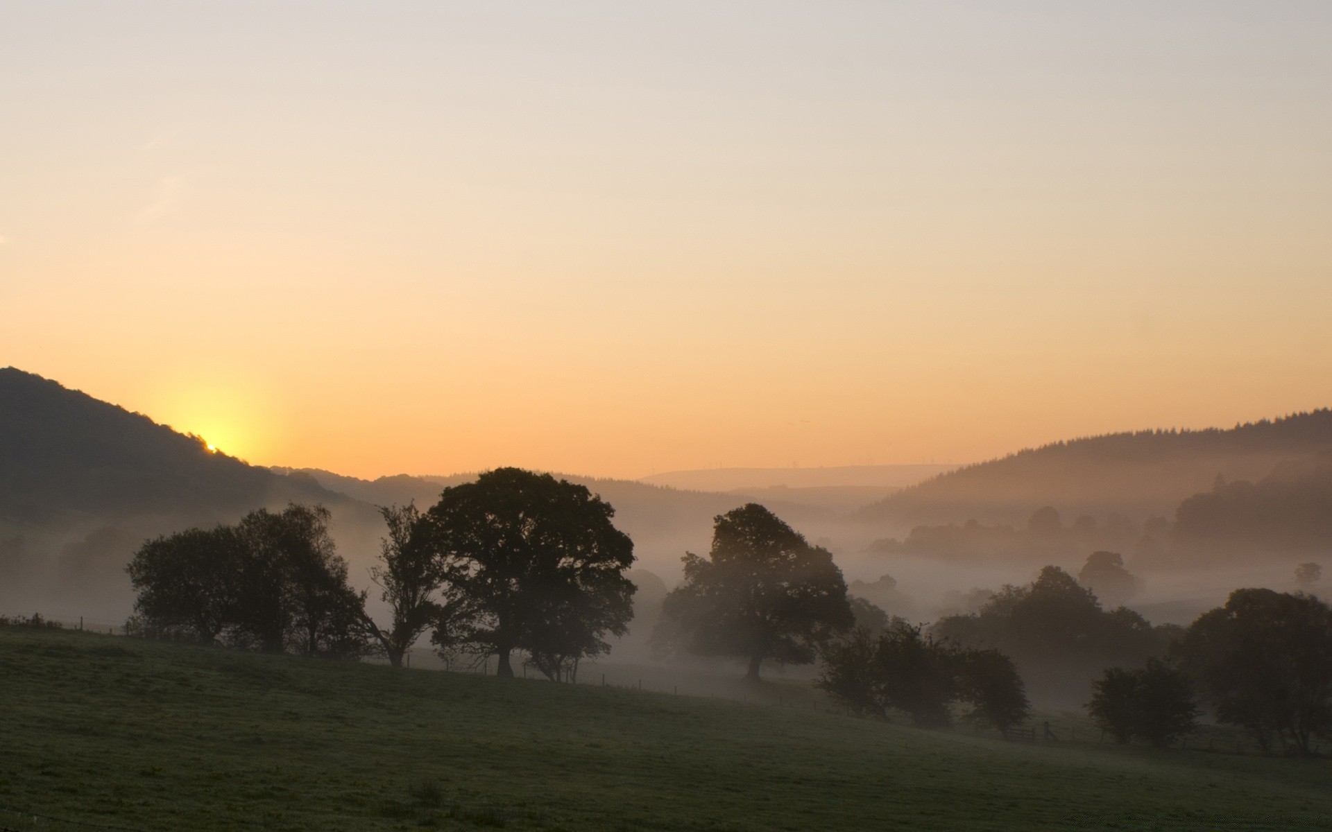 paysage brouillard coucher de soleil aube paysage brouillard arbre soirée en plein air ciel soleil nature lumière du jour lumière crépuscule voyage montagnes rétro-éclairé