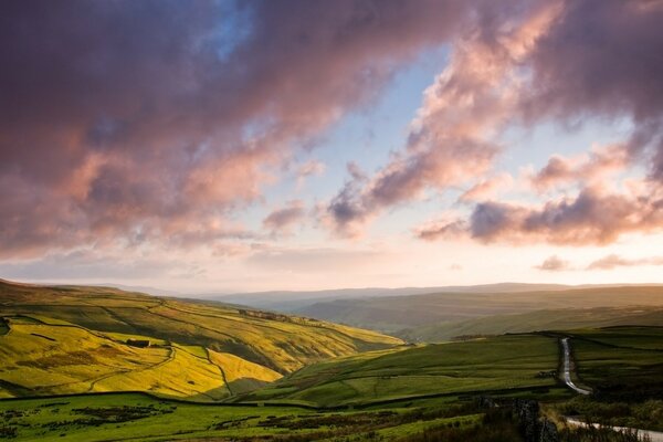 Landschaft Ebenen Sonnenuntergang Himmel Natur Fluss Wolken