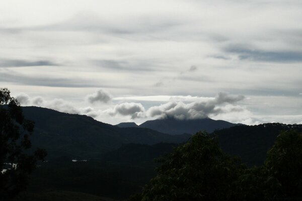 Cloudy sky in the mountains