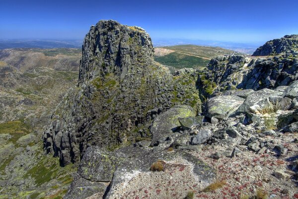 Große moosbedeckte Berge