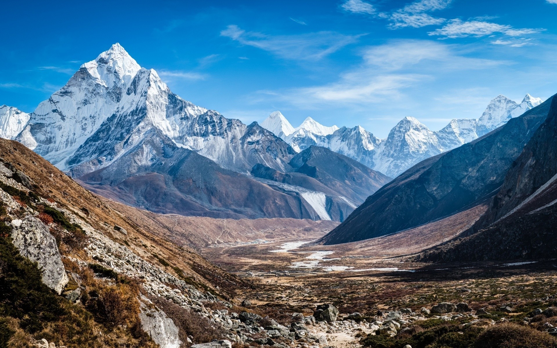 mountains mountain snow mountain peak landscape travel glacier scenic valley ice sky rock hike outdoors nature pinnacle