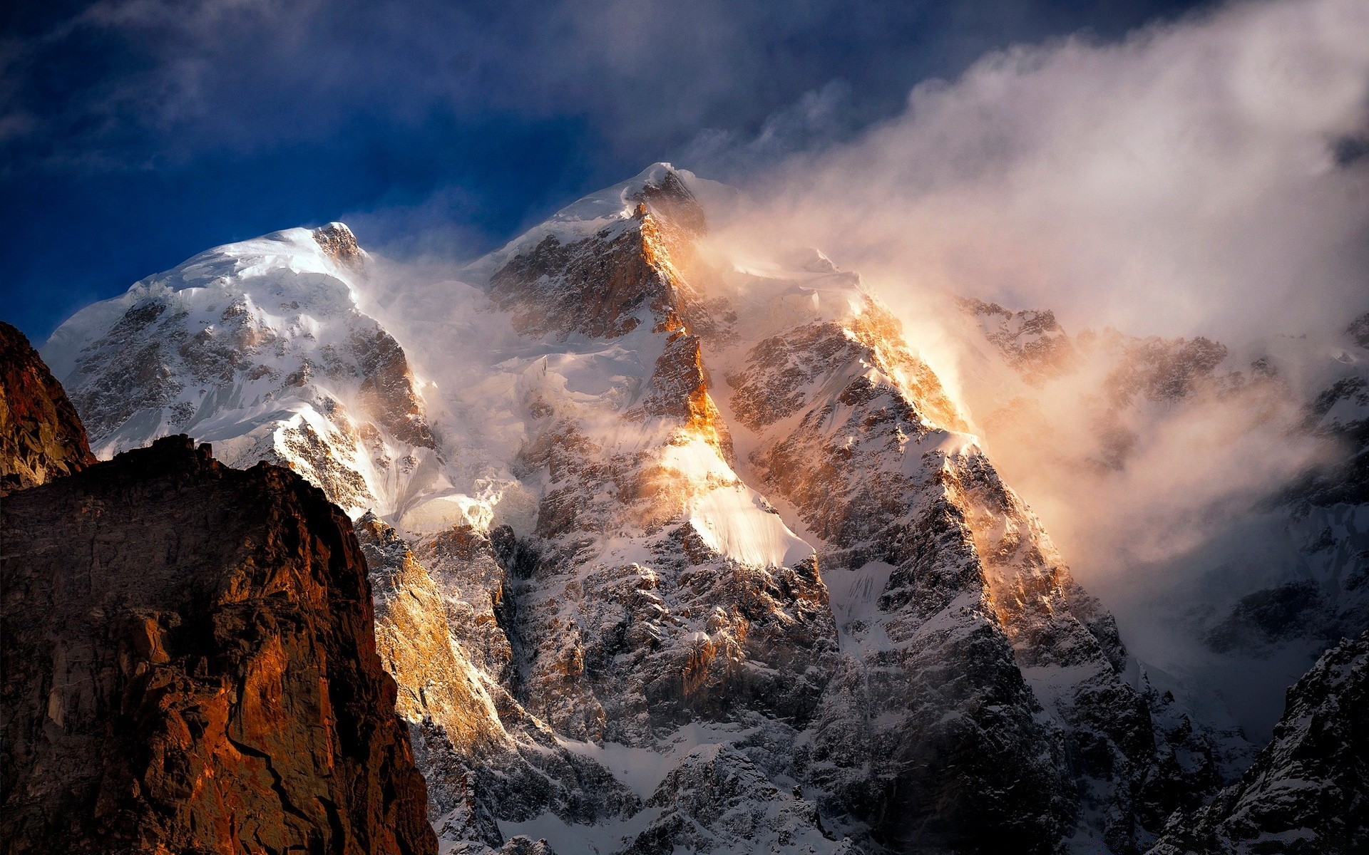 berge sonnenuntergang schnee himmel berge dämmerung landschaft reisen vulkan eruption im freien natur