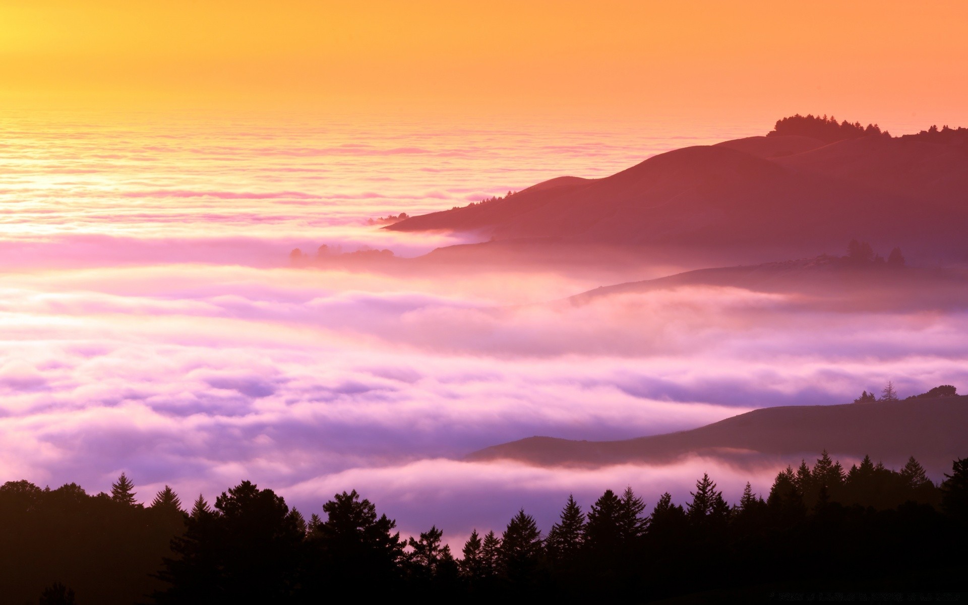 montañas puesta de sol amanecer noche anochecer sol cielo paisaje al aire libre naturaleza niebla iluminado