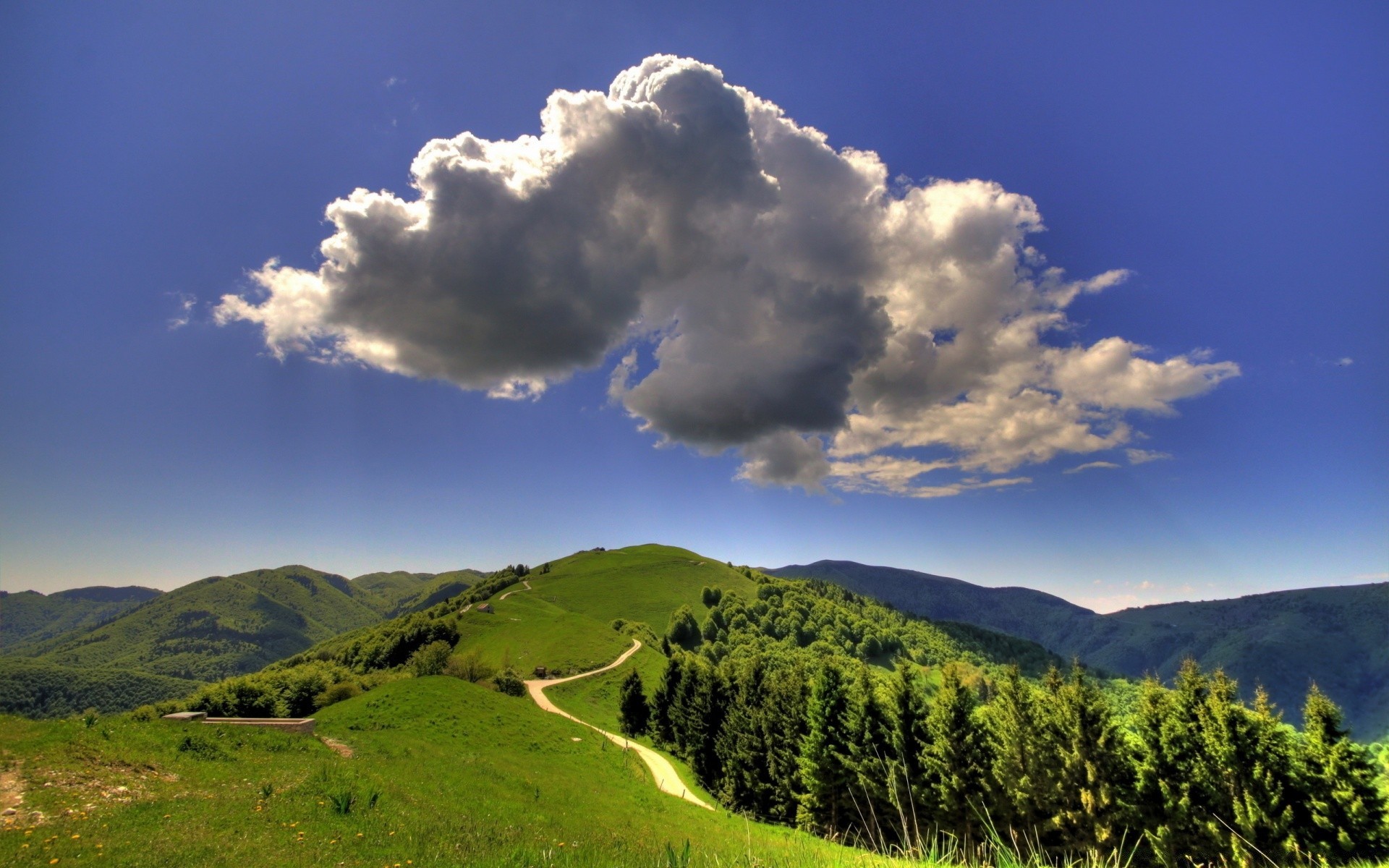 mountains landscape mountain sky nature travel outdoors tree hill wood summer daylight fair weather scenic grass valley