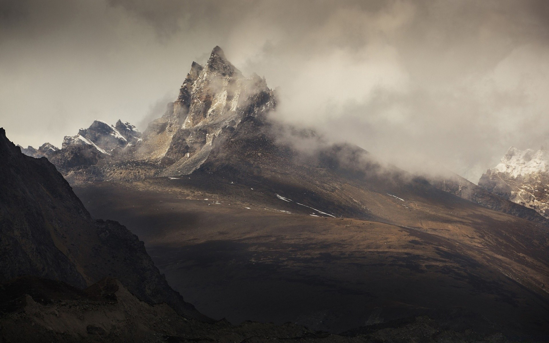 berge berge schnee landschaft nebel sonnenuntergang reisen himmel dämmerung im freien sturm nebel