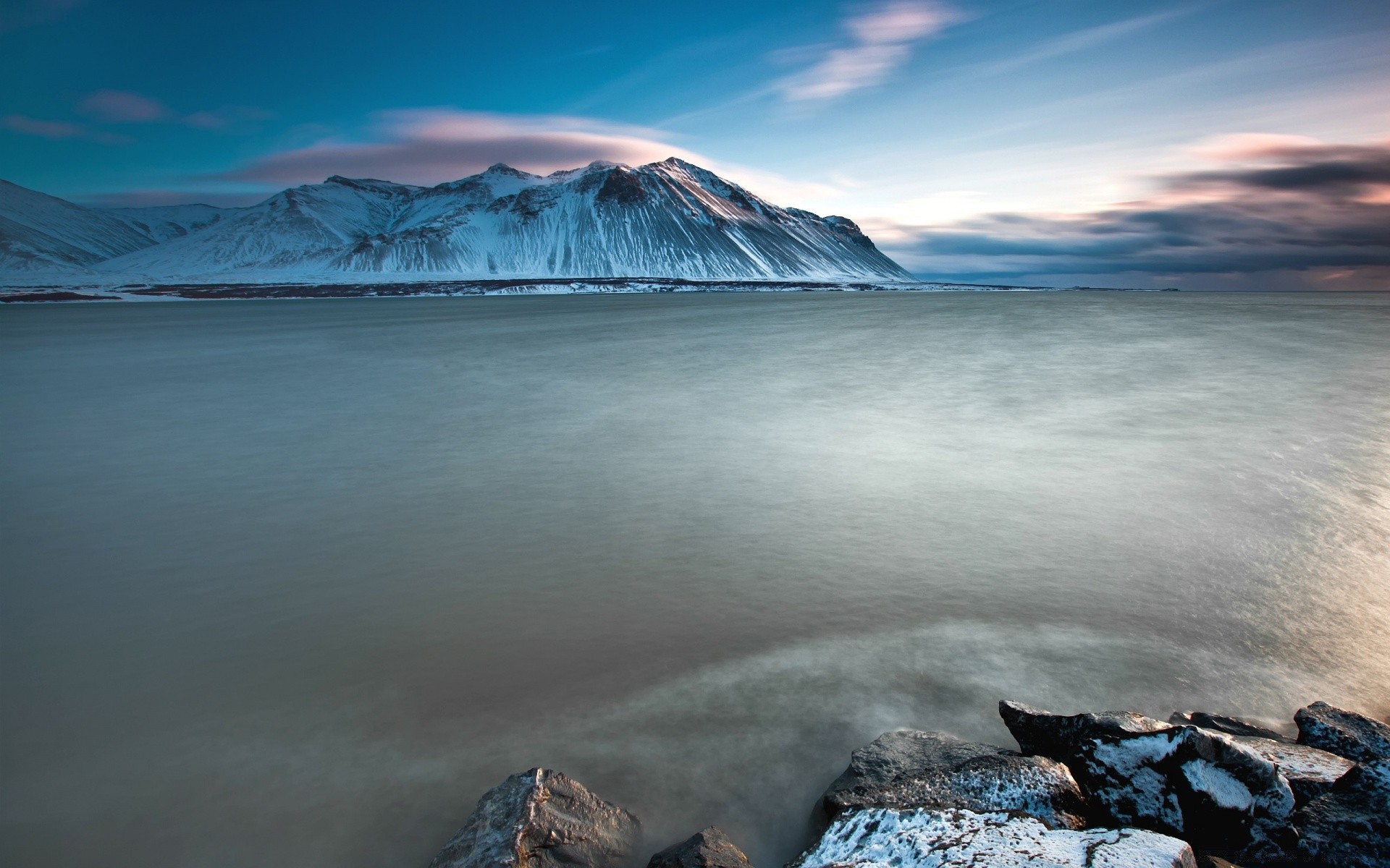 mountains water snow sunset dawn landscape ice travel winter sea mountain outdoors evening sky frosty lake ocean nature iceberg