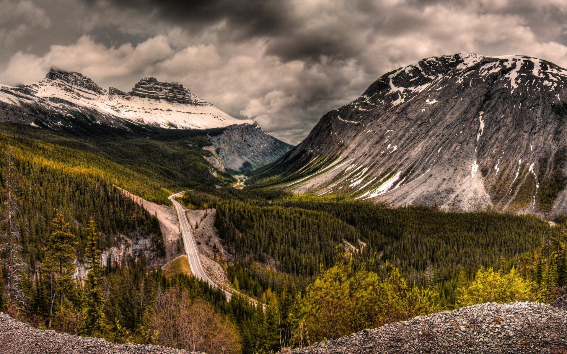 mountains landscape mountain travel nature sky outdoors rock valley water scenic snow wood