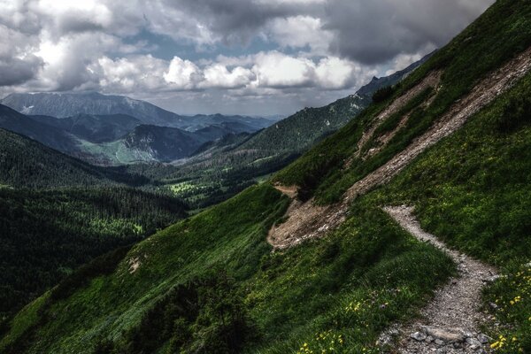 Nordische Landschaft mit schönem Himmel