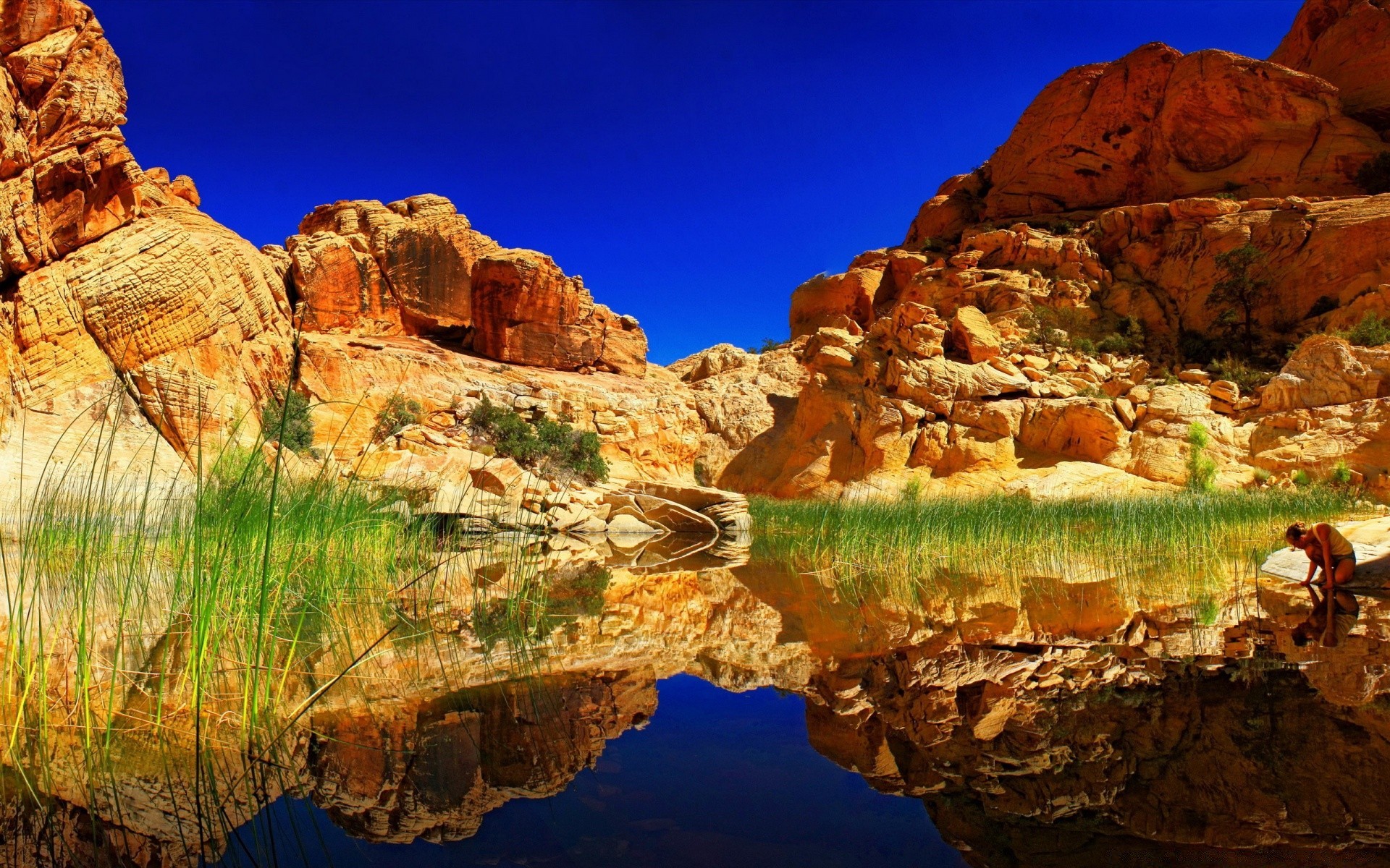 lake travel outdoors landscape rock nature scenic water geology sky sandstone erosion canyon mountain desert tourism