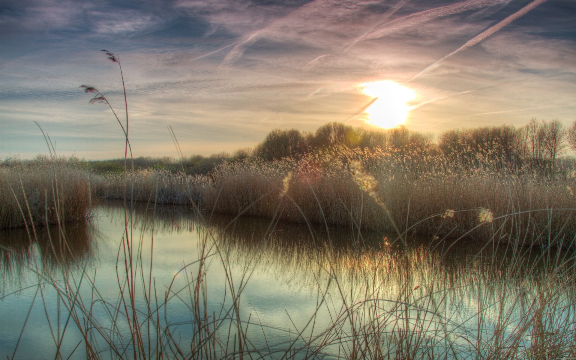 see sonnenuntergang landschaft dämmerung reflexion wasser sonne natur fluss reed himmel abend marsch licht schön farbe strand dämmerung sumpf gras