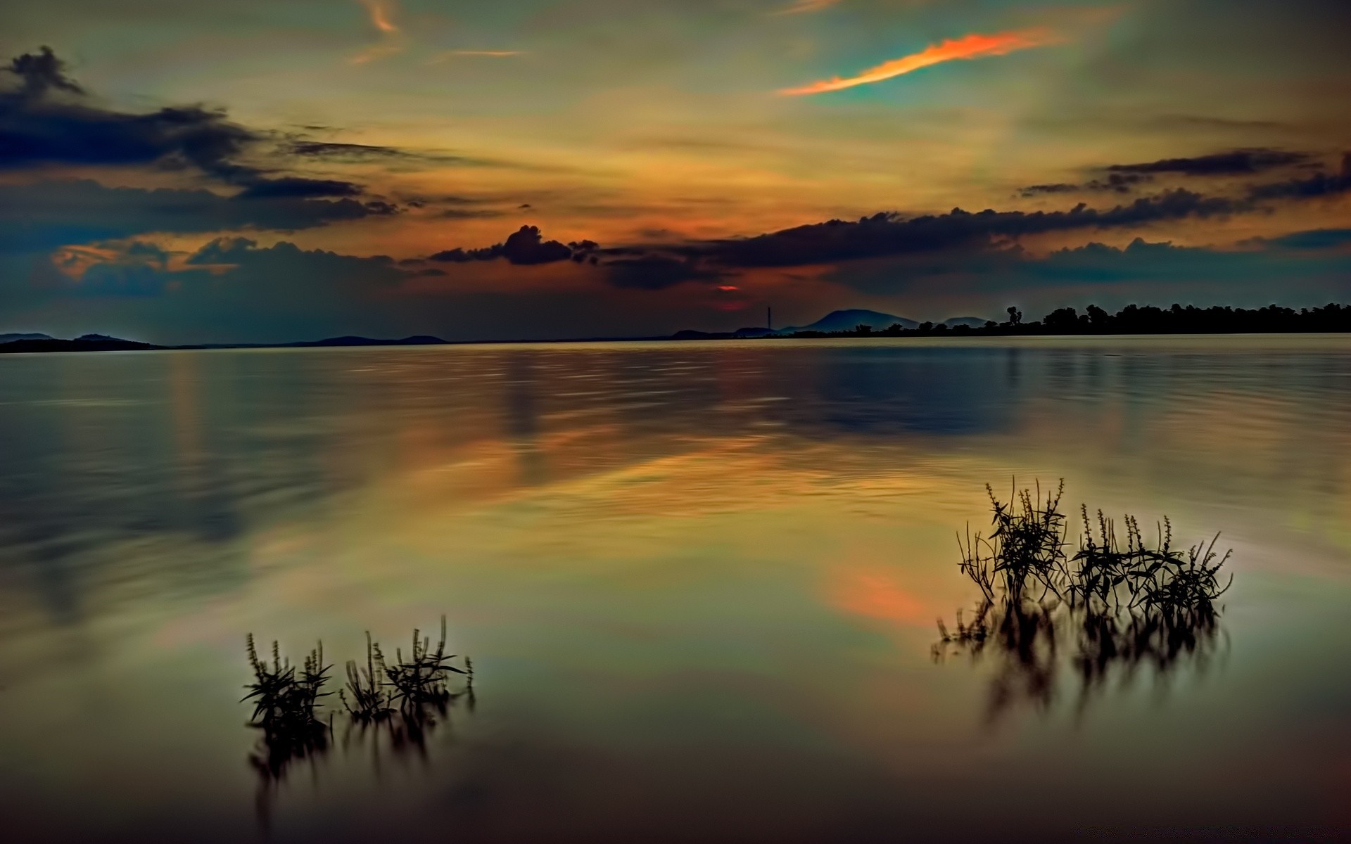 lake sunset dawn sun water nature sky reflection landscape dusk evening beach summer fair weather seascape