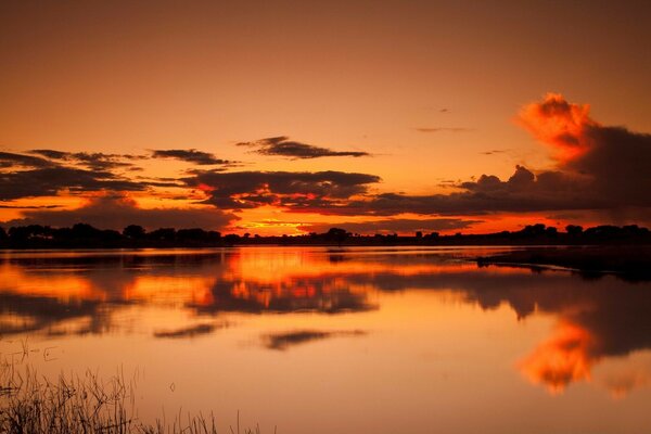 Sunset clouds sea sky