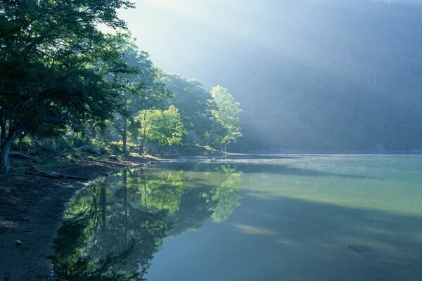 湖背景上的海景