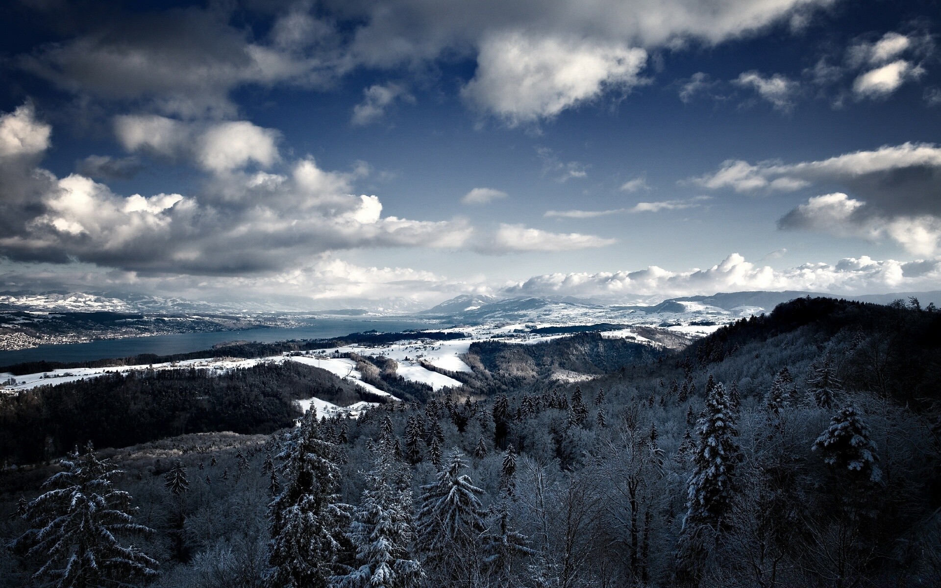 montanhas neve inverno paisagem céu gelo montanhas natureza viajar ao ar livre frio água