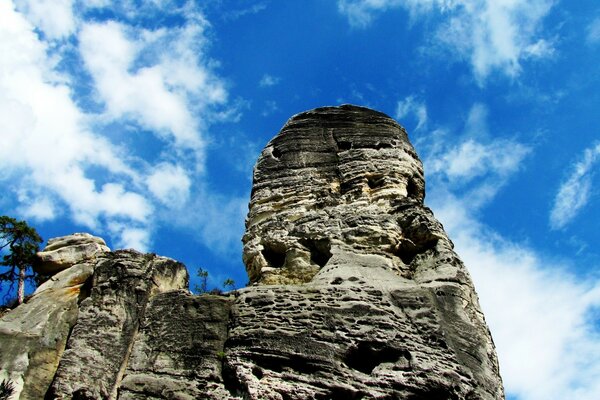 Mountains and rocks against the sky