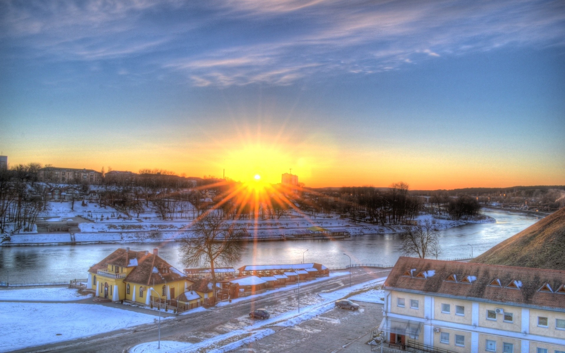 rivers ponds and streams water sunset snow dawn winter travel evening outdoors sky nature dusk lake landscape reflection light cold