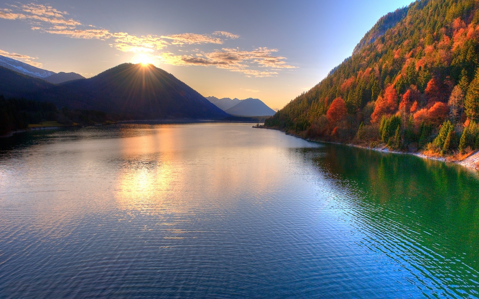 fiumi stagni e torrenti stagni e torrenti acqua tramonto alba lago montagna riflessione natura paesaggio viaggi sera all aperto cielo crepuscolo