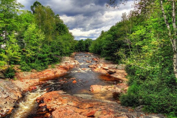 The river is especially beautiful in bad weather