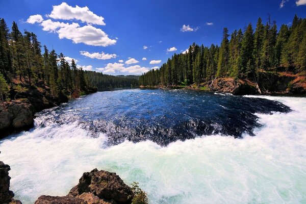 Beautiful landscape of a mountain river