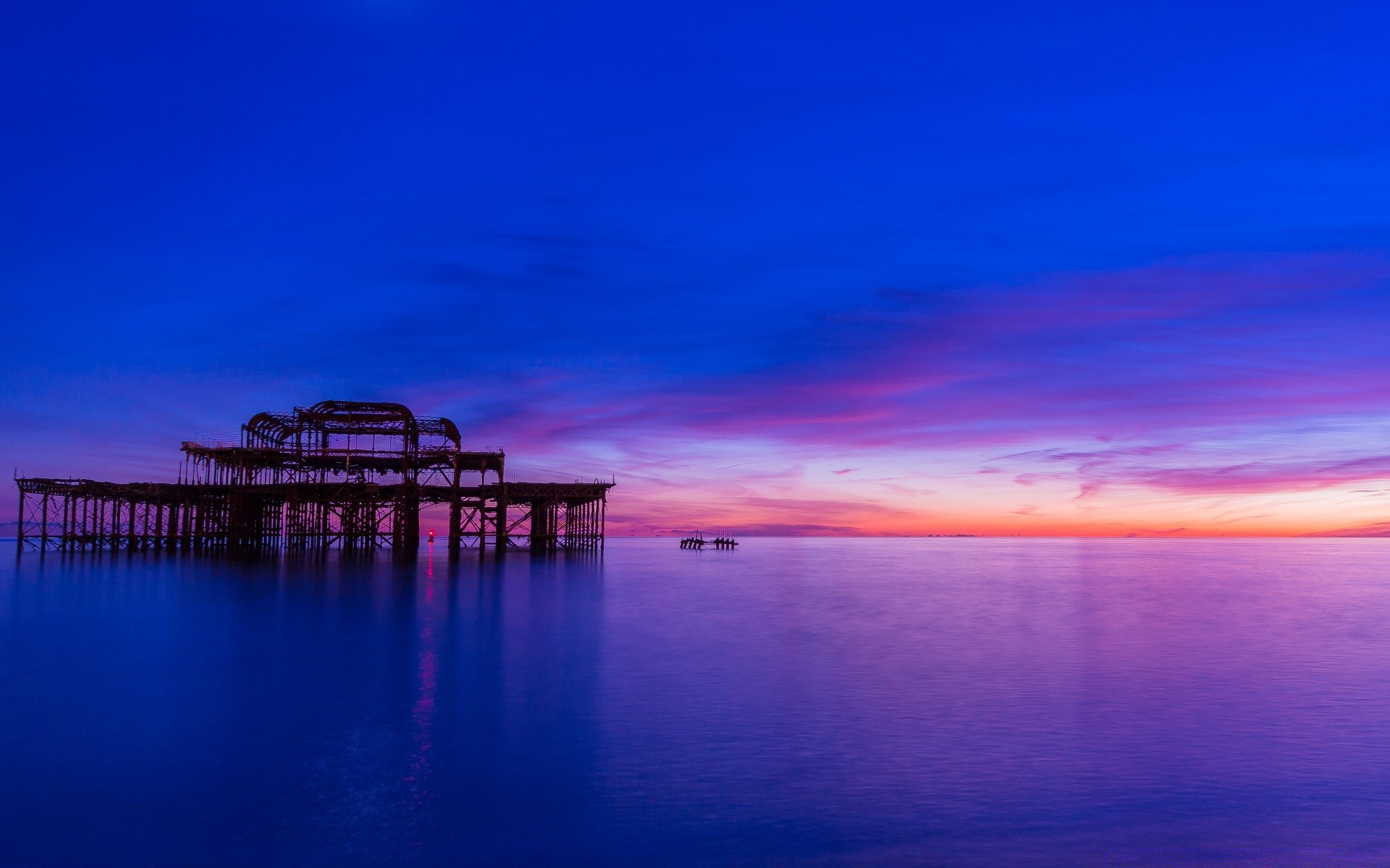 the sky sunset water dusk evening dawn sky sea reflection ocean sun