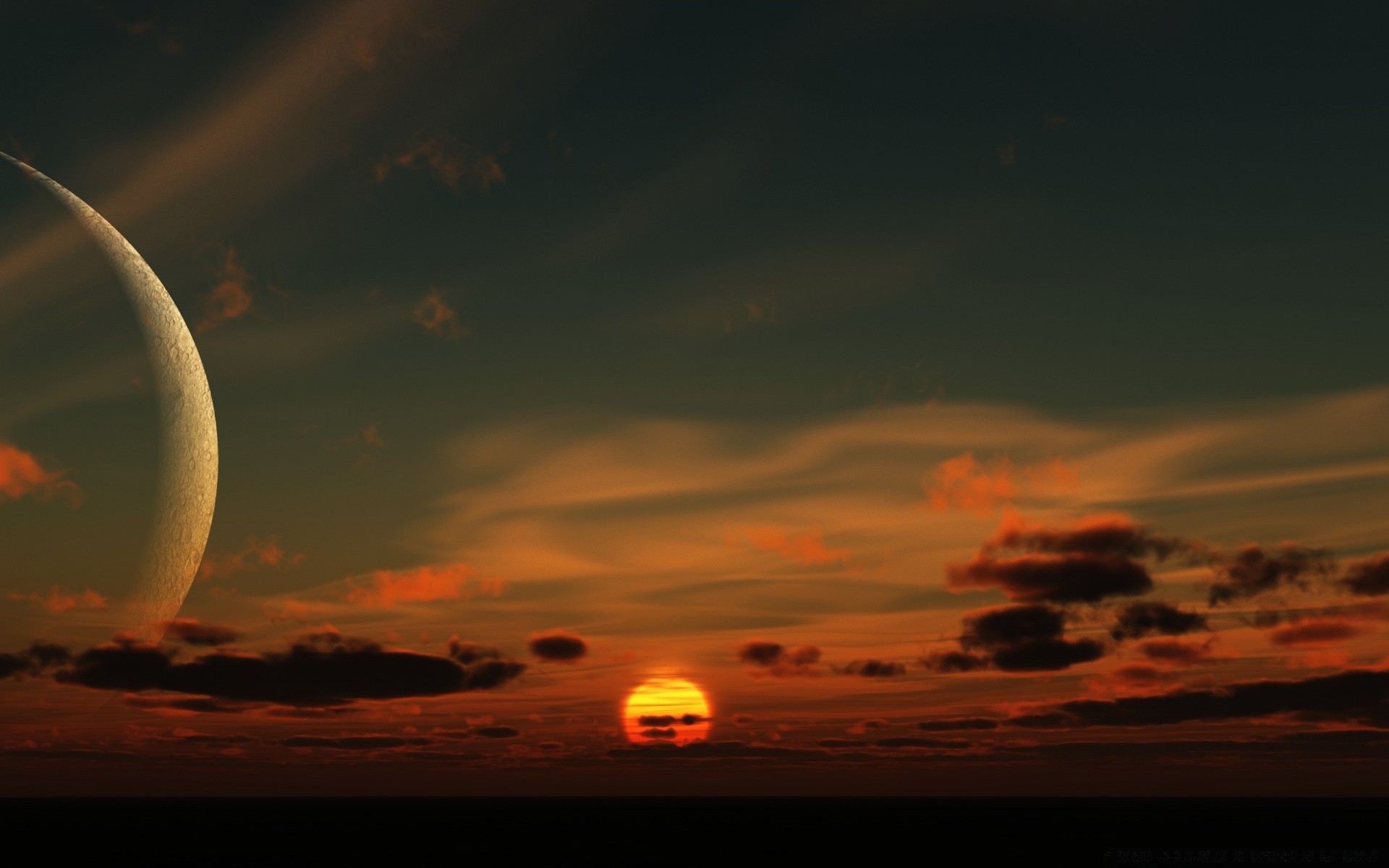 ciel coucher de soleil lune soleil ciel soir paysage aube crépuscule lumière mer plage silhouette océan éclipse eau nature rétro-éclairé astronomie nuage