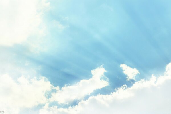 Sky. The clouds. Pastel colors. The sun