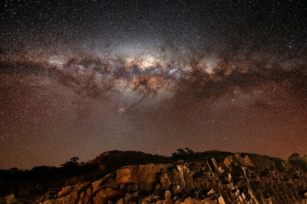 Landscape, sky with moon in astronomy in the sky