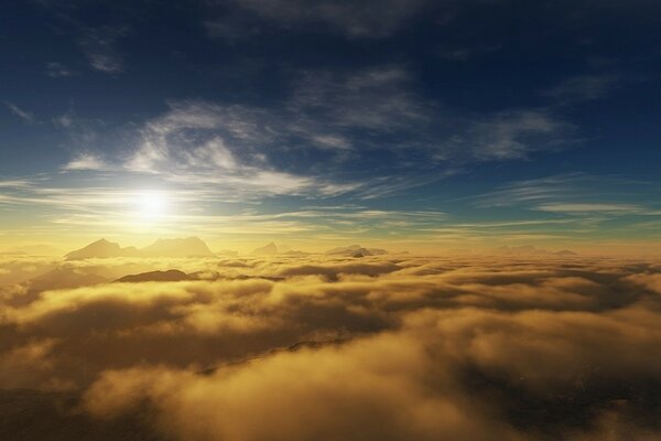 View of the sky above the clouds