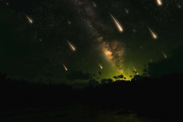 Starry sky galaxies and explosions