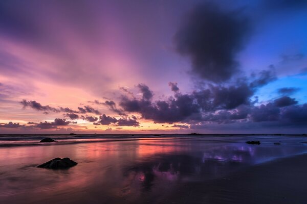 The sky at dusk