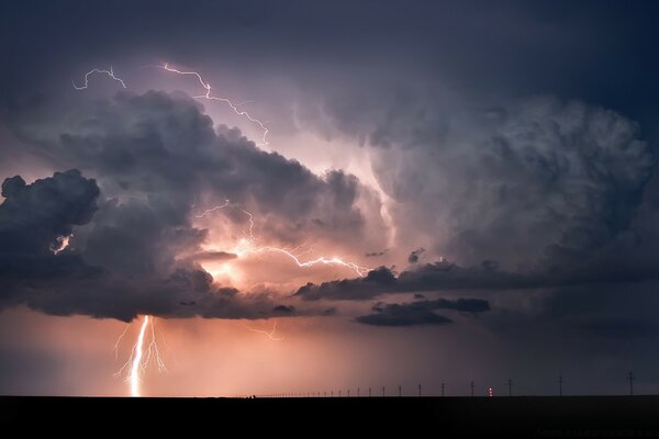 Strom in the heavenly sunset