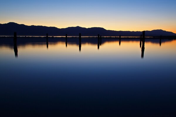 Reflection of the sky in the waters of the lake