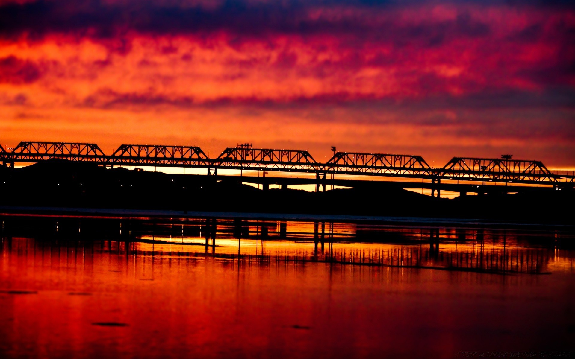 himmel sonnenuntergang brücke wasser dämmerung abend dämmerung fluss meer himmel pier reisen reflexion ozean strand