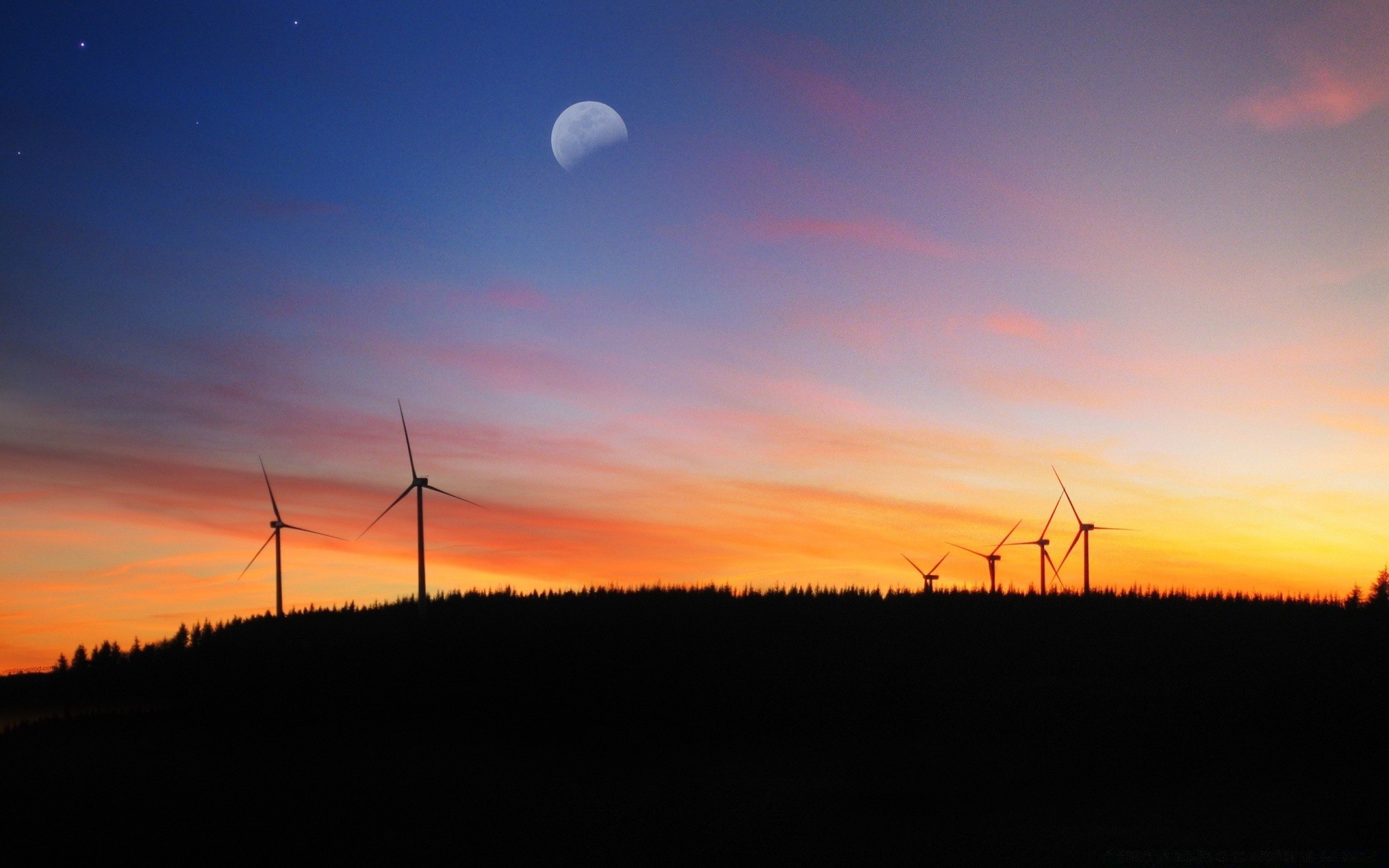 cielo molino de viento electricidad energía turbina viento alternativa amoladora tecnología generador energía invención puesta de sol silueta turbina de viento medio ambiente sostenibilidad rotación fabricación medio ambiente paisaje