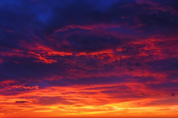 Purple-orange evening sky