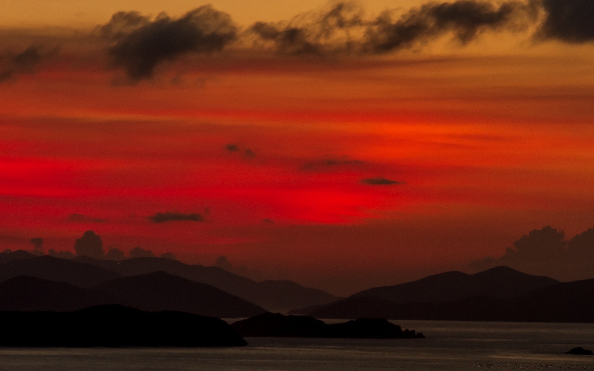 the sky sunset dawn evening water dusk landscape sky mountain sun backlit