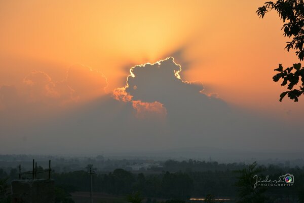 A gray-fiery dawn. Morning