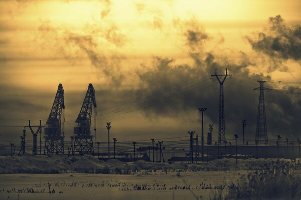 Pollution atmosphérique. Fumée de l usine