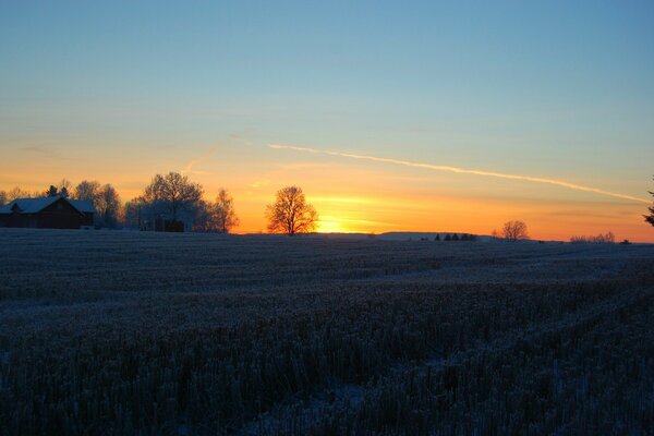 Natur am Abend bei Sonnenuntergang