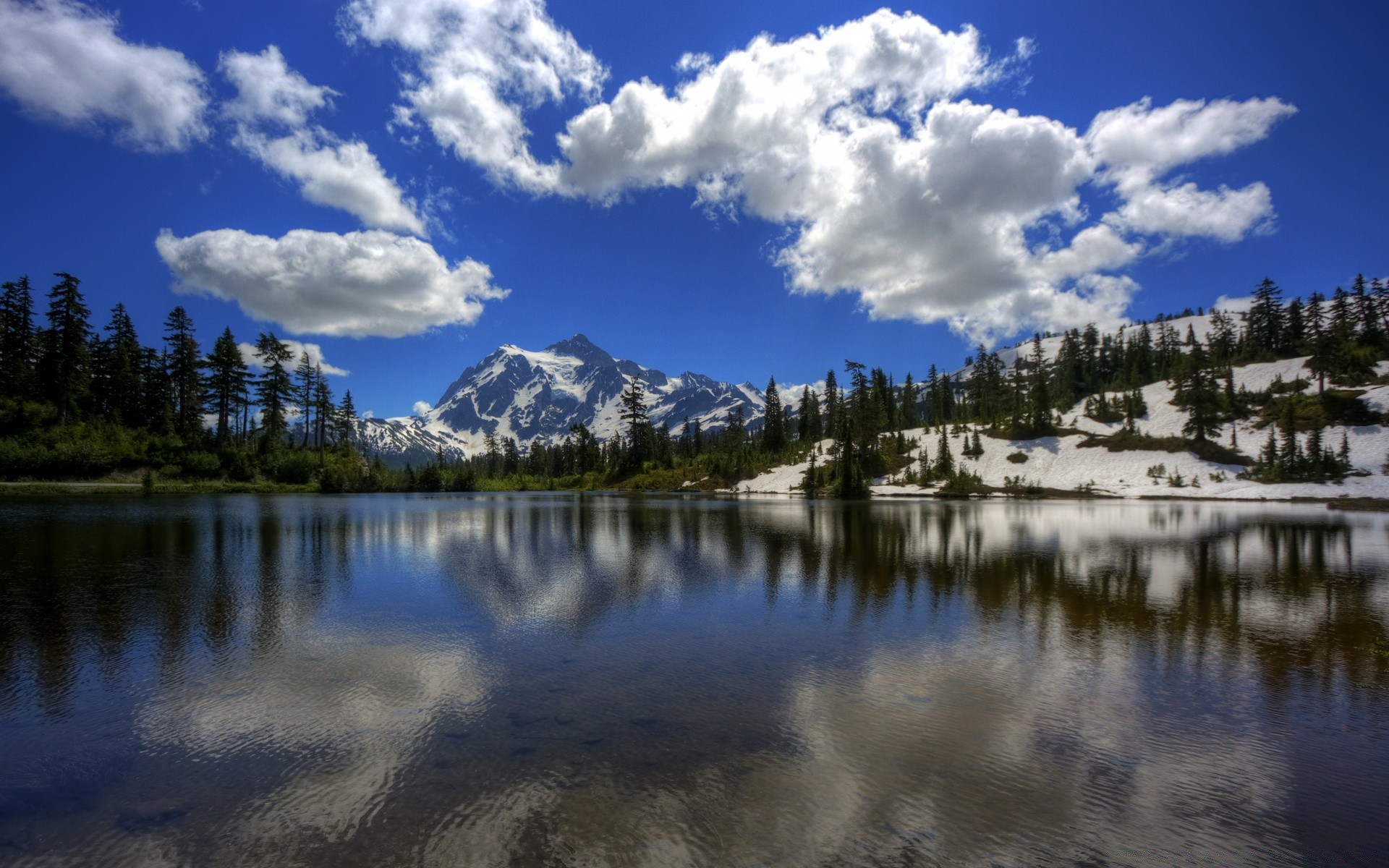 lake reflection water landscape nature mountain sky snow travel outdoors wood scenic