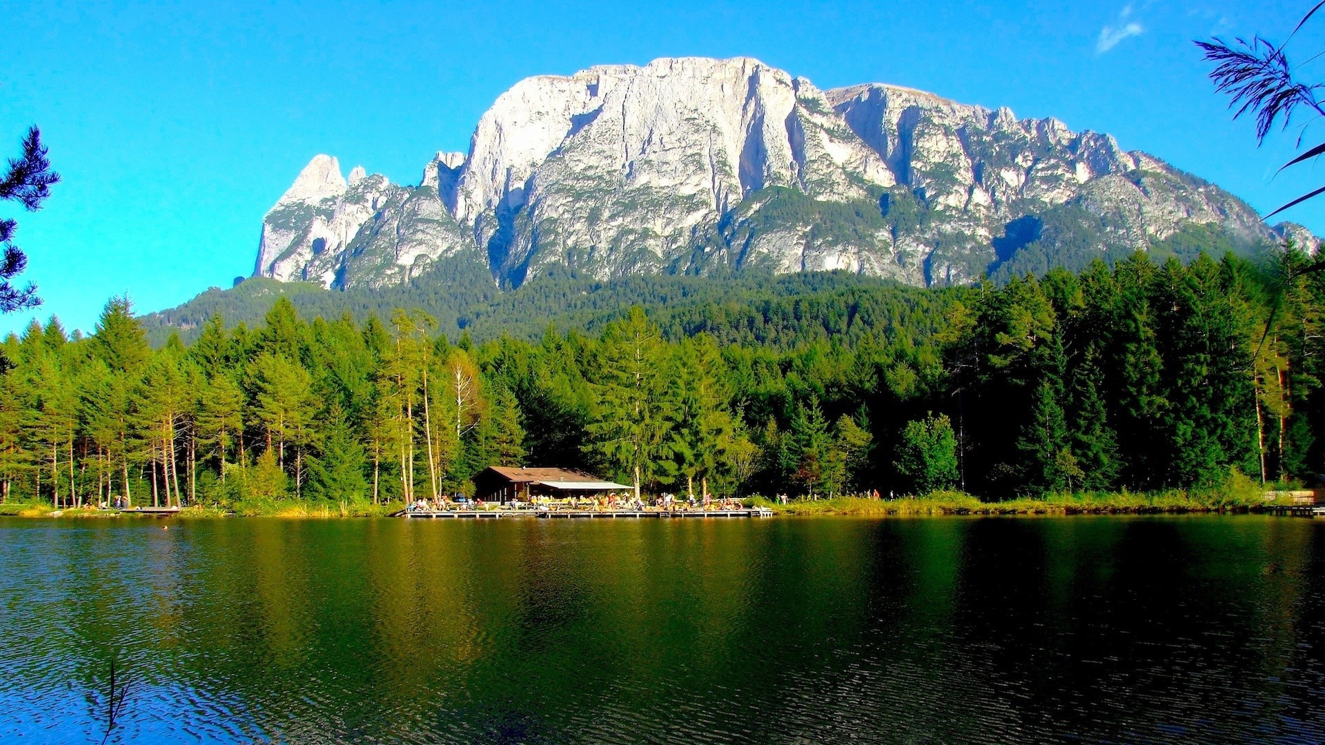 lake mountain water nature reflection landscape travel wood scenic outdoors sky snow