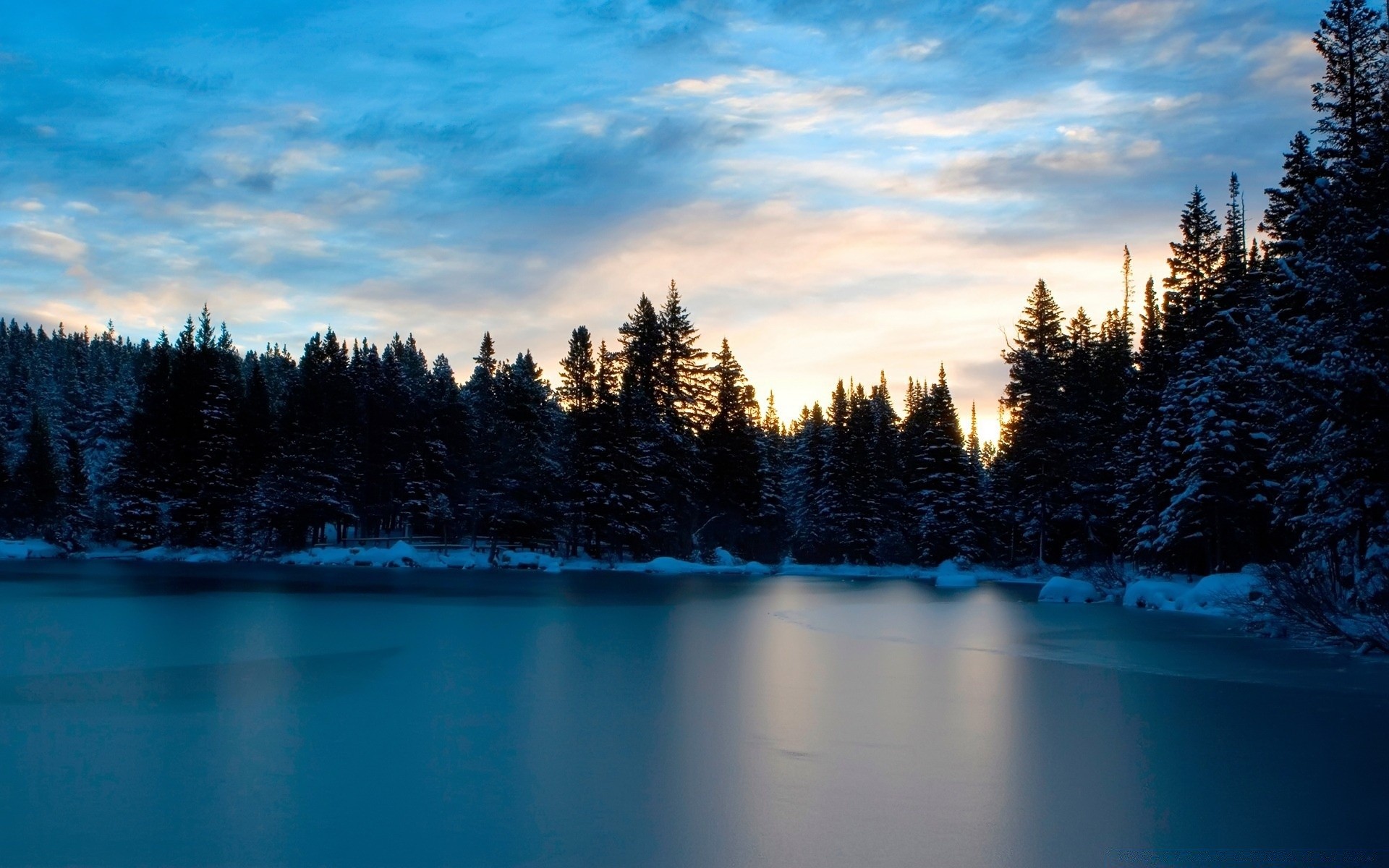 lac eau neige aube nature paysage bois hiver à l extérieur bois réflexion ciel froid