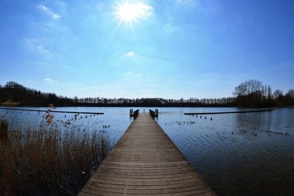 A bridge to the water distance. Silence