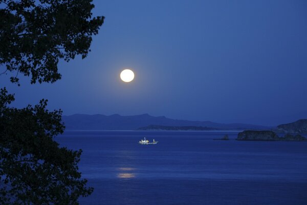 Abendhimmel mit Vollmond