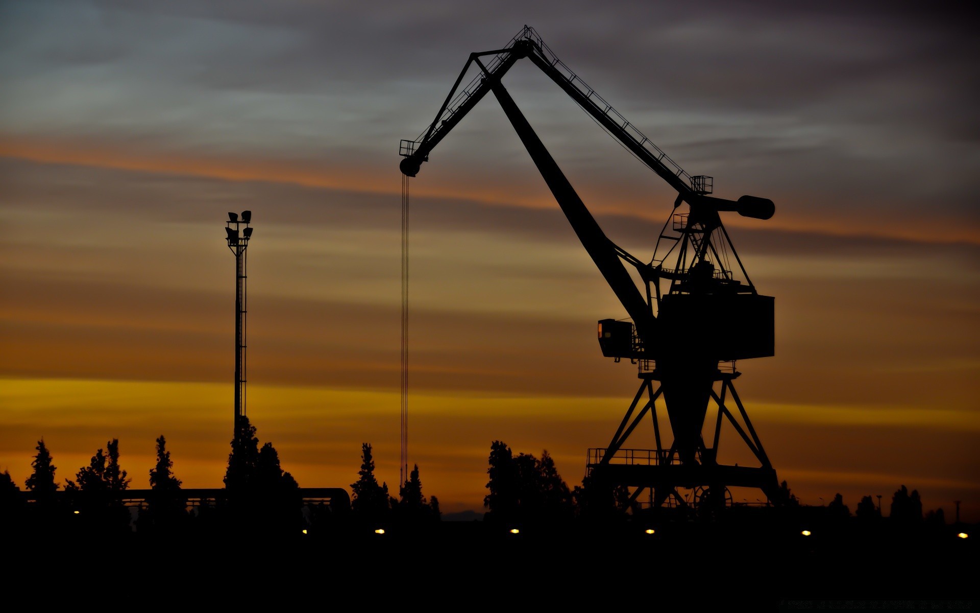 ciel industrie coucher de soleil ciel silhouette grue énergie machine technologie combustibles fossiles en plein air