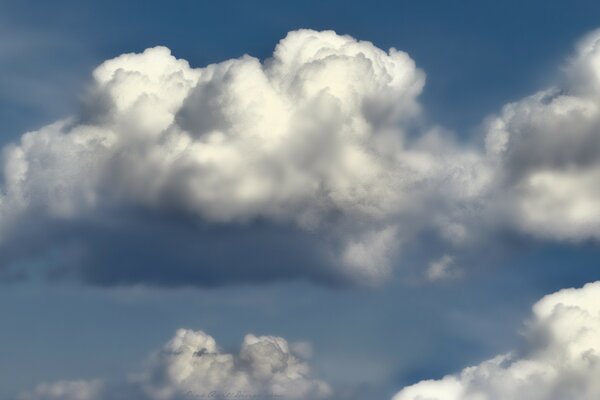 Hohe weiße flauschige Wolken