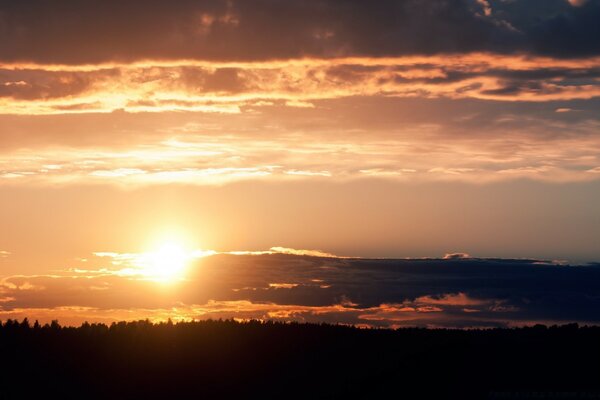 Schöner Sonnenuntergang und rosa Himmel