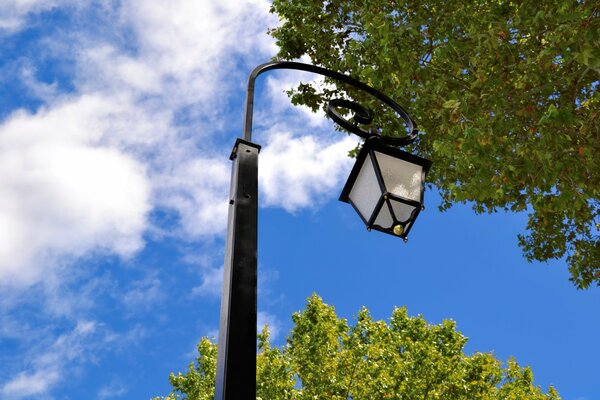 Lantern on the background of a clear summer sky