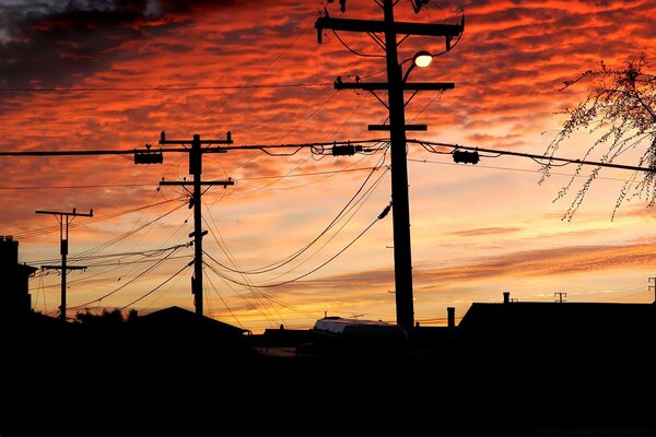 Electric wires with poles